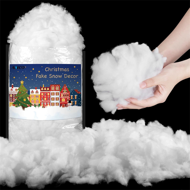Fluff de algodão artificial suave de neve perfeito para as aldeias de Natal Mantels Holidays Displays