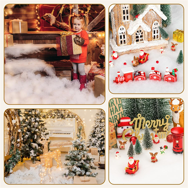 Bobertor de Natal fofo decoração de neve artificial realista