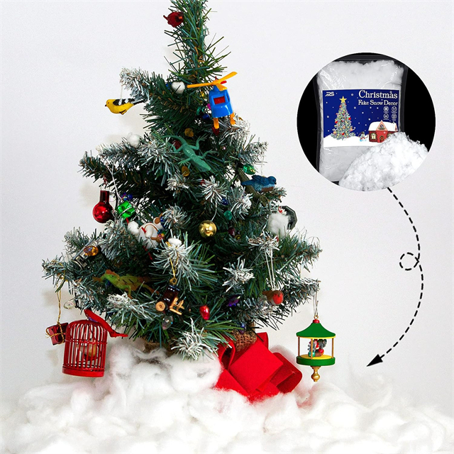 Cotão de neve de poliéster de toque macio para decoração de natal