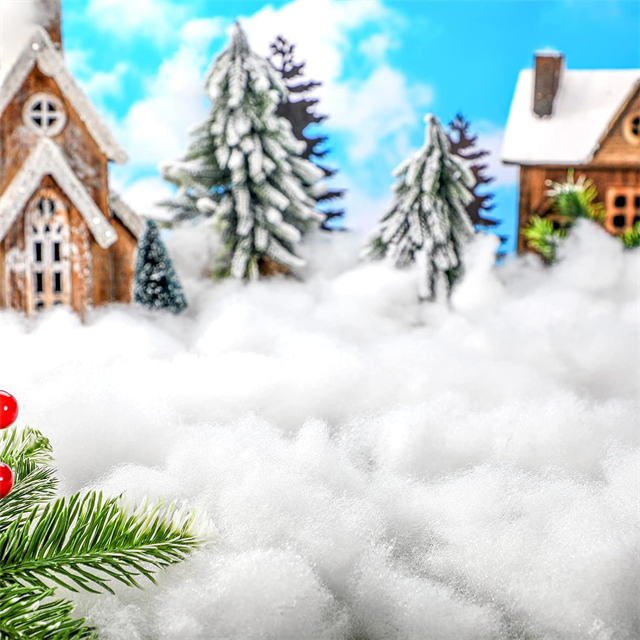 Cotão de neve de poliéster de toque macio para decoração de natal