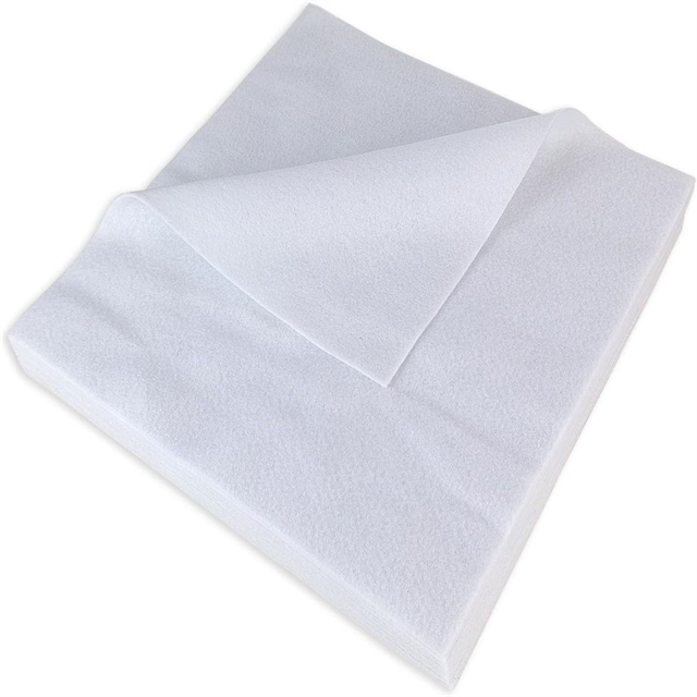 Rolo de feltro de fetos de feltro de tecido branco para artesanato para tapetes de mesa de feltro, artesanato de bricolage, costura e retalhos de retalhos 