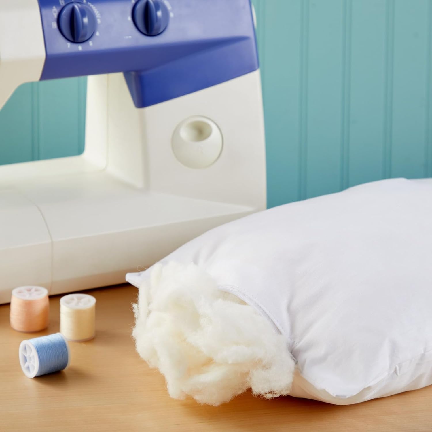 Recheio branco natural c 16 onças - recheio premium para artesanato e feltragem