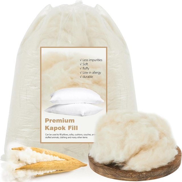 Premium Organic Natural Kapok preenche químico livre e hipoalergênico perfeito para travesseiros, camas de estimação, sofás 