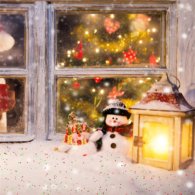 Versão artificial de rolo de cobertor de neve e interior da festa