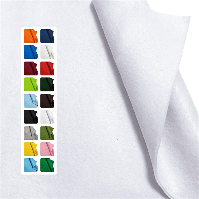 Rolo de feltro de fetos de feltro de tecido branco para artesanato para tapetes de mesa de feltro, artesanato de bricolage, costura e retalhos de retalhos 