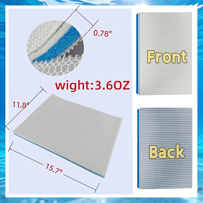 Esponja de filtro de aquário não tecido de 8 camadas, trim-to-fit, fibra ES, geométrica