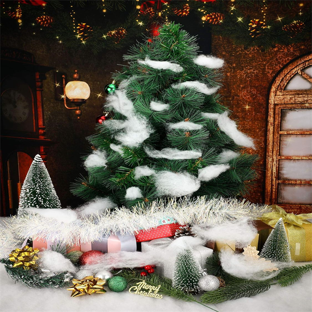 Cotão de neve de poliéster de toque macio para decoração de natal