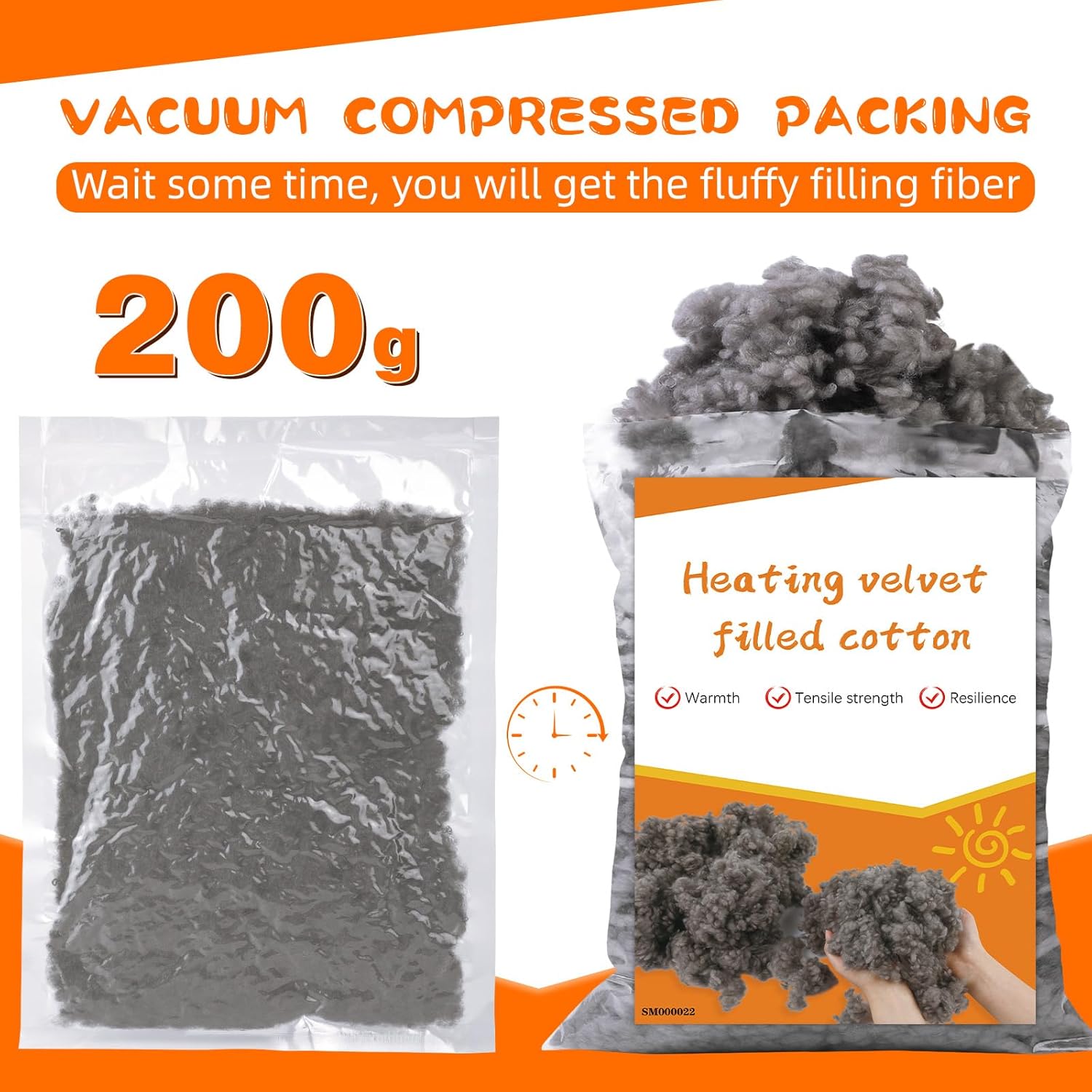 Enchimento de poliéster cinza premium para artesanato e bichos de pelúcia, altamente elástico