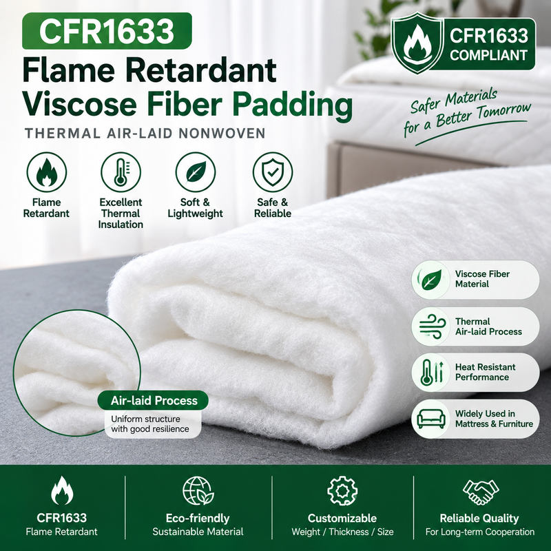 Enchimento de ligação térmica de fibra de viscose retardante de chama CFR1633