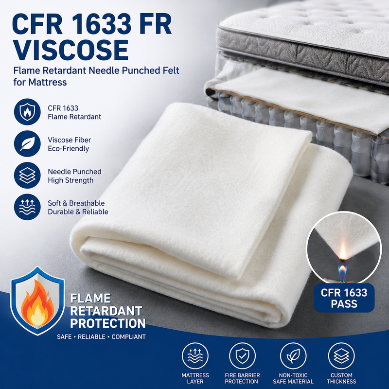 CFR 1633 Feltro perfurado com agulha retardante de chama para barreira contra fogo de colchão