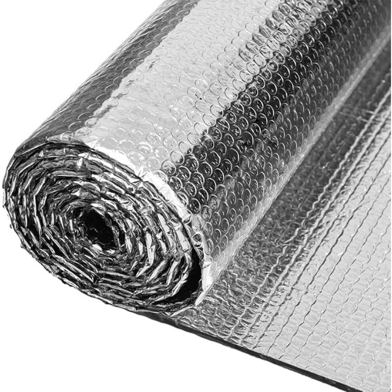 Rolo reflexivo da isolação da folha de alumínio da bolha dobro por atacado, barreira radiante térmica industrial da janela da garagem do telhado rv